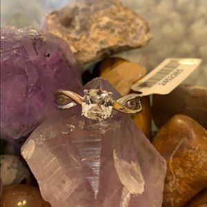 Lab-Grown White Sapphire 10k Gold & .925 STS